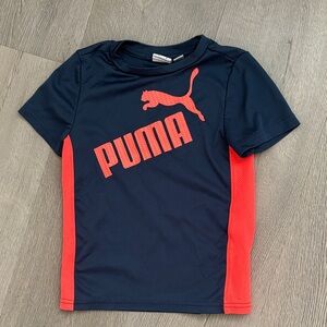 PUMA Kids Swim Rashguard - Dark Blue and Bright Red